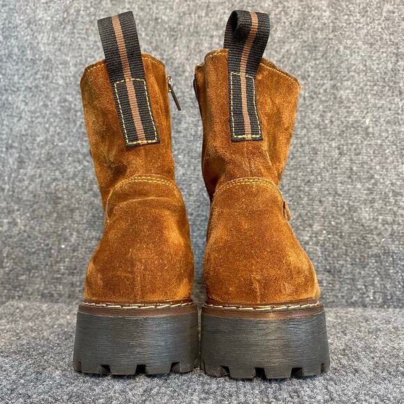 Josef Seibel Rich Cognac Brown Suede Combat Style Boots Mens 41 EU 8.5 US main image 8